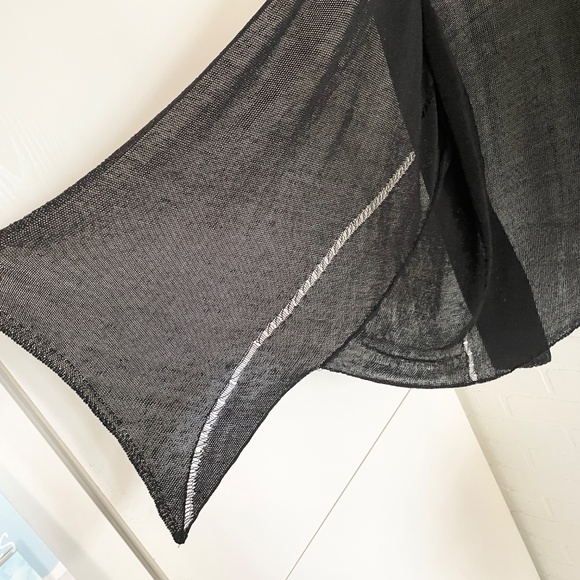 Eileen Fisher Open knit cardigan Linen blend beachy lightweight Black Sz 2X - Picture 6 of 13